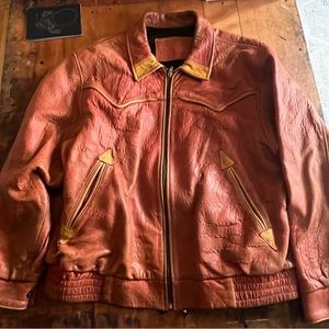 1980s Western style leather jacket men’s L/XL